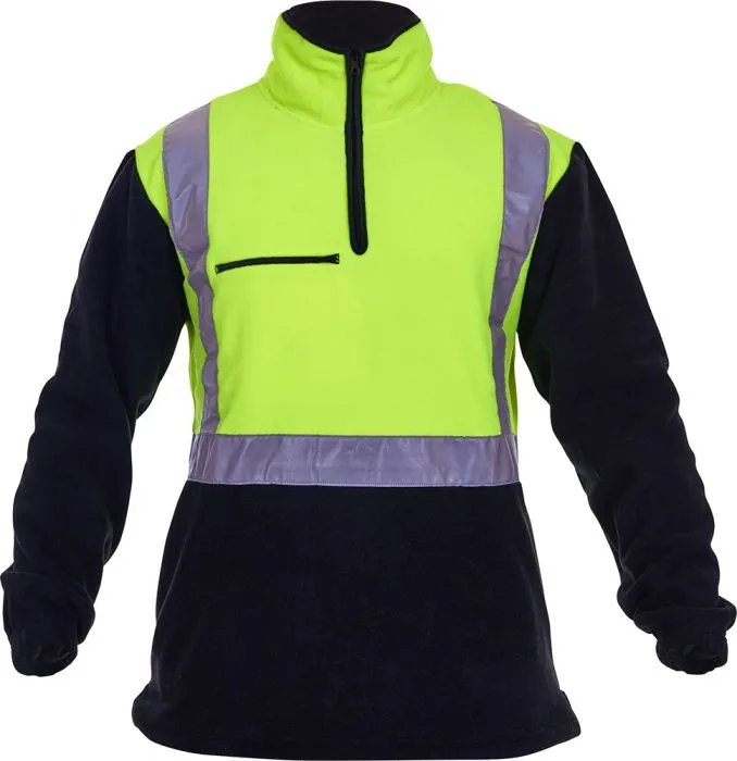 PCF1012 - Caution - Polar Fleece 1/2 Zip Tunic (Day/Night) - 380gm