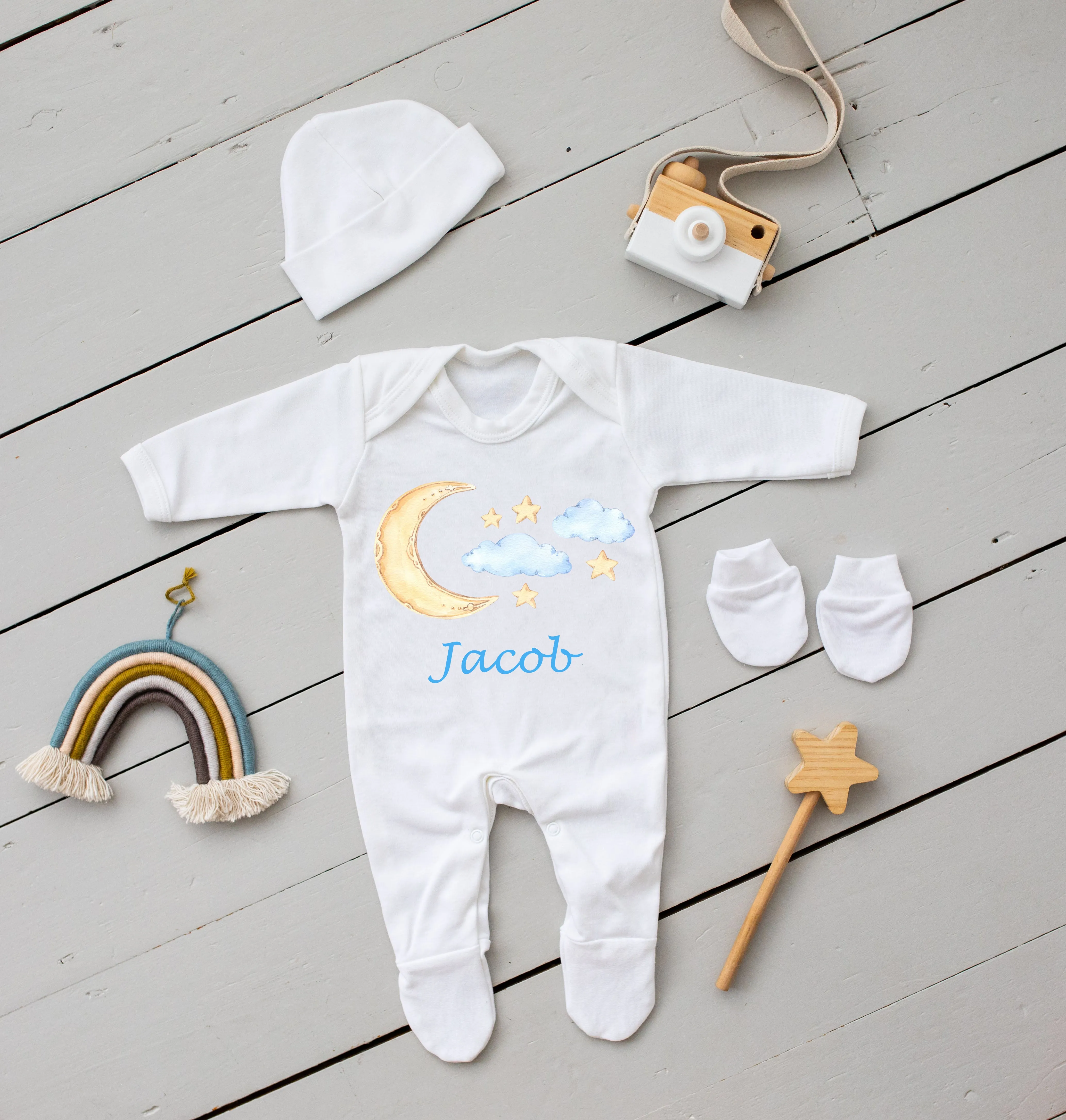 Personalised Baby Coming Home Outfit- Moon and Stars