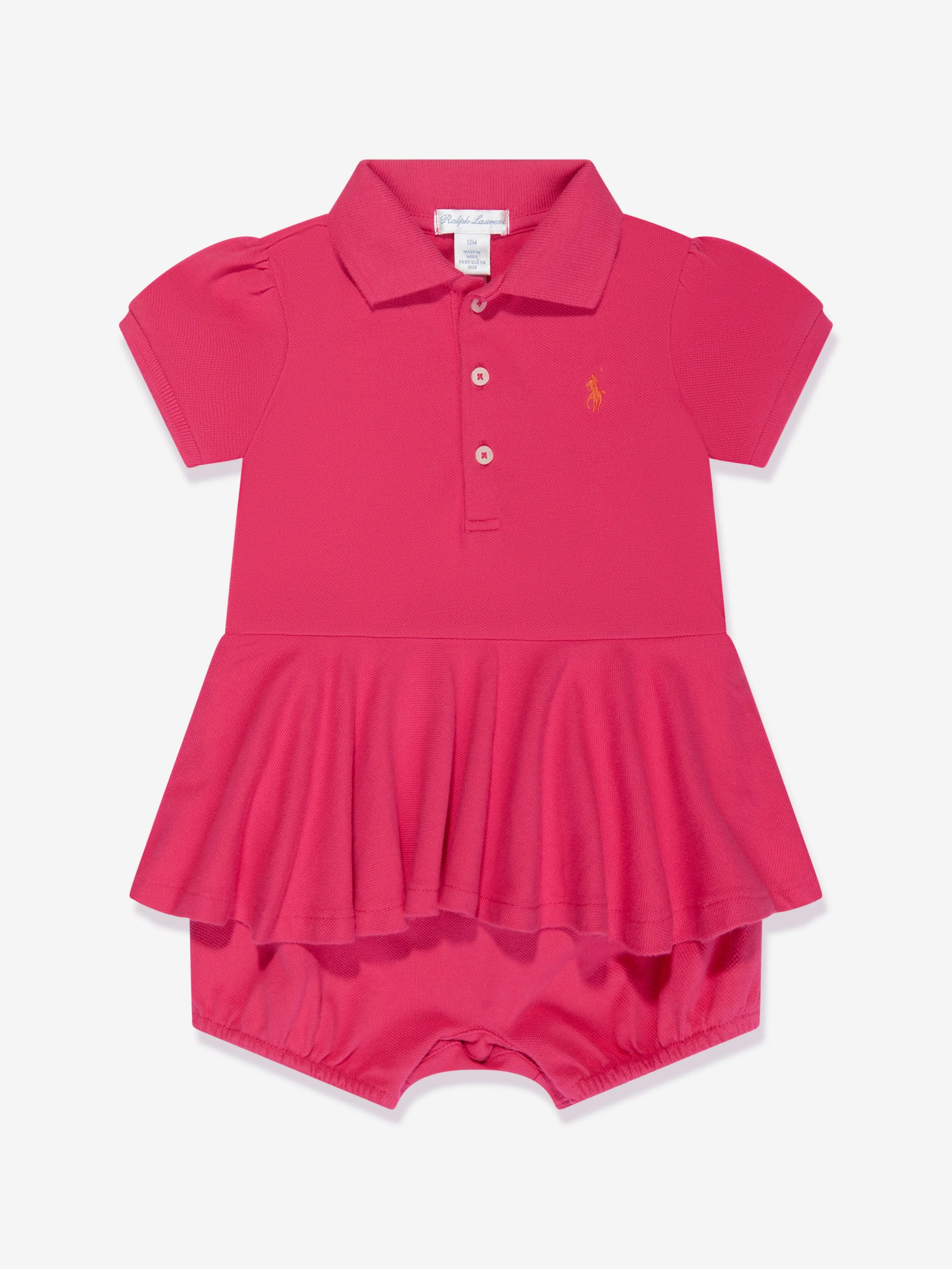 Ralph Lauren Baby Girls Peplum Shortall in Pink