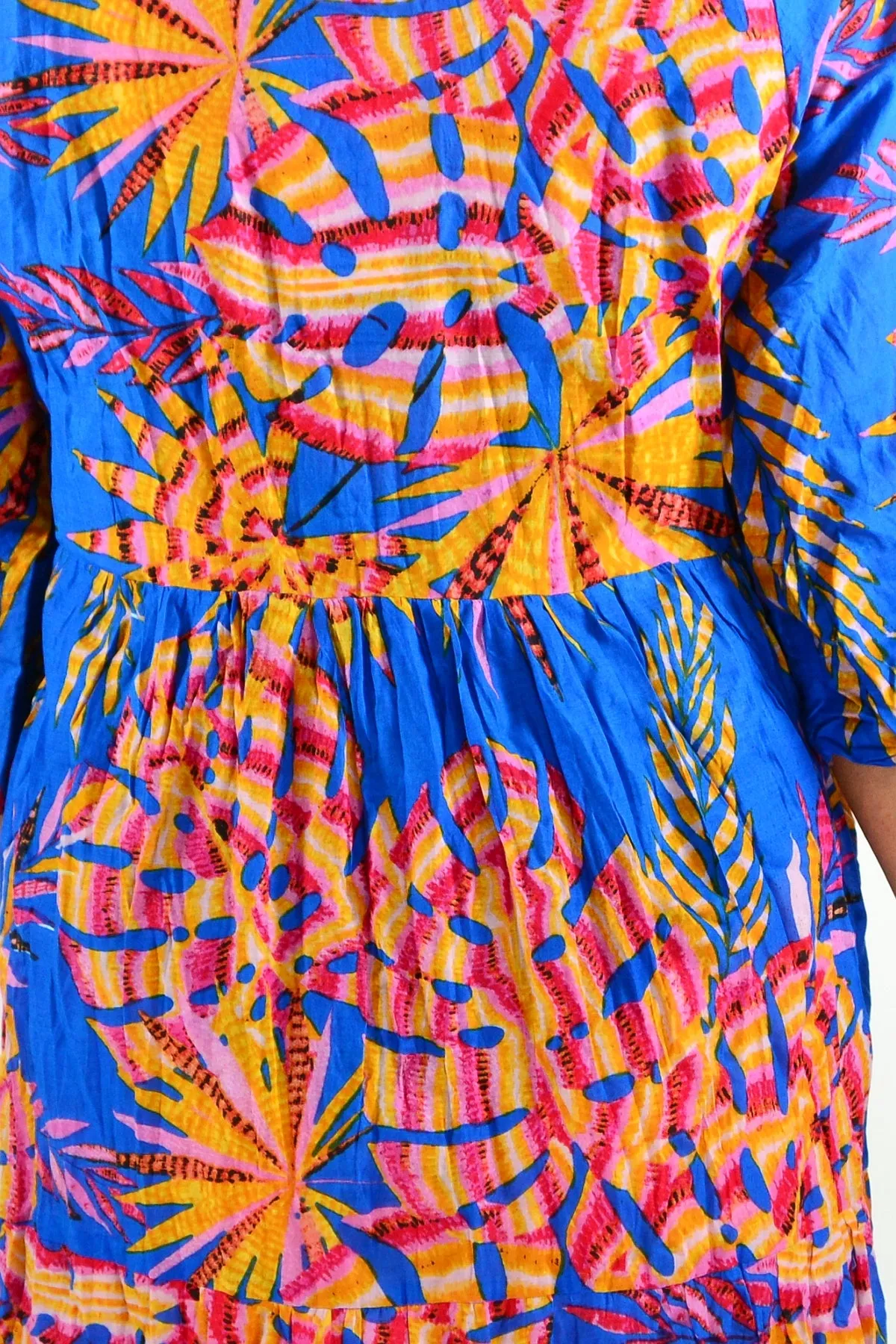 Rebecca Blue Tie Neck Tunic Dress