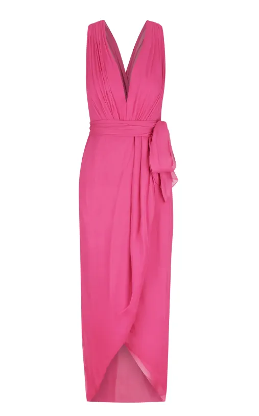 Shona Joy Isola Plunged Cross Back Midi Dress