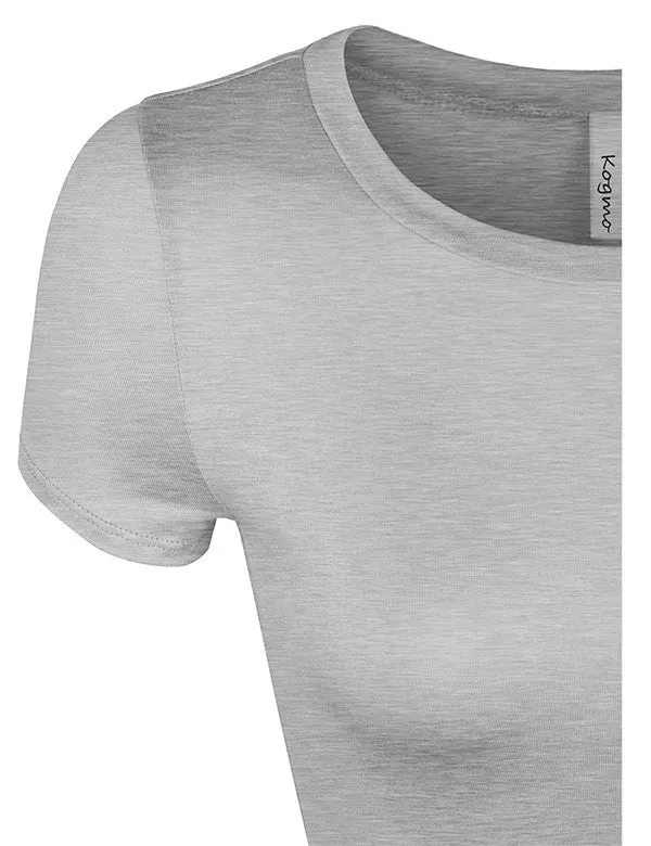 Short Sleeve Handkerchief Hemline Long Flare Tunic Top