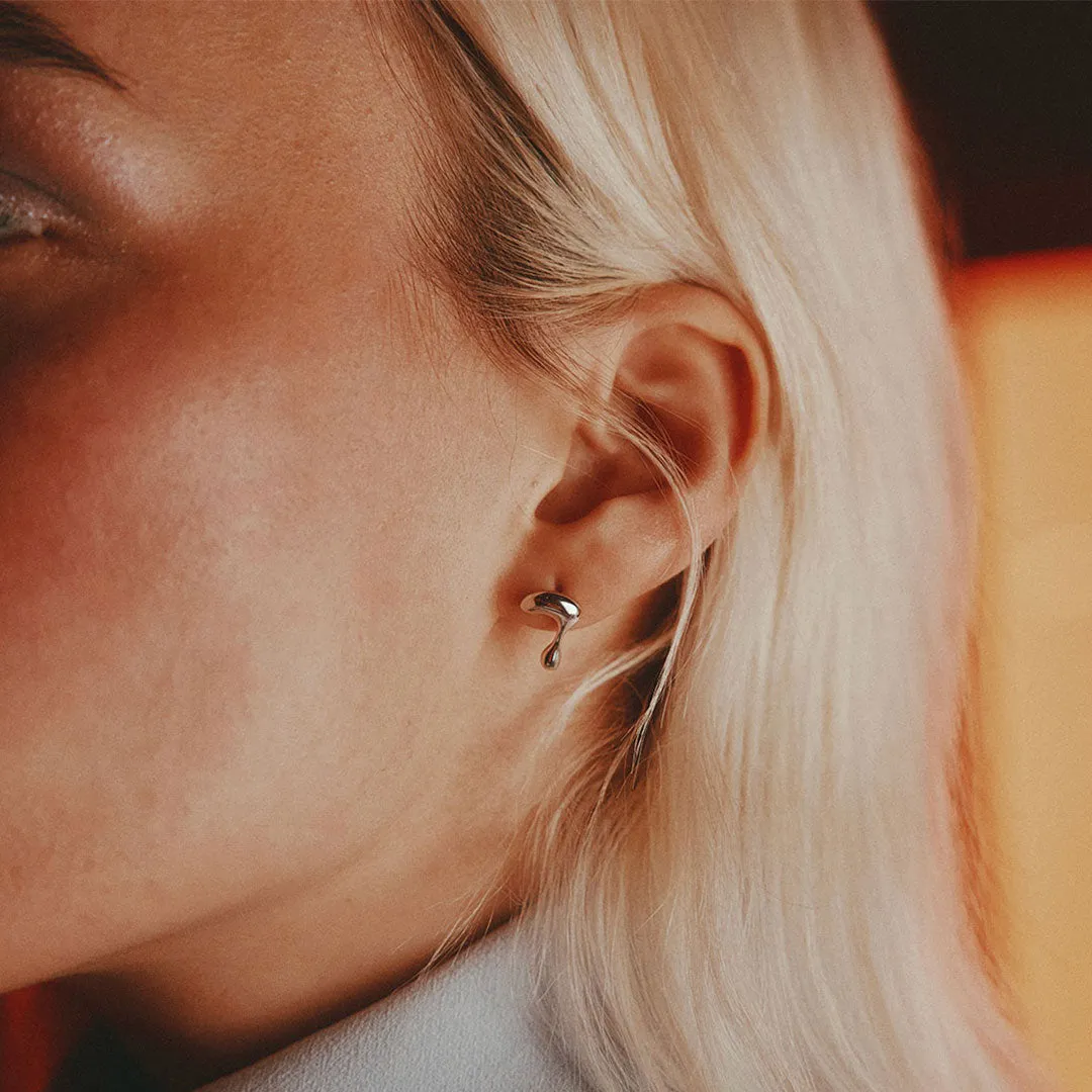 Silver Molten Earring