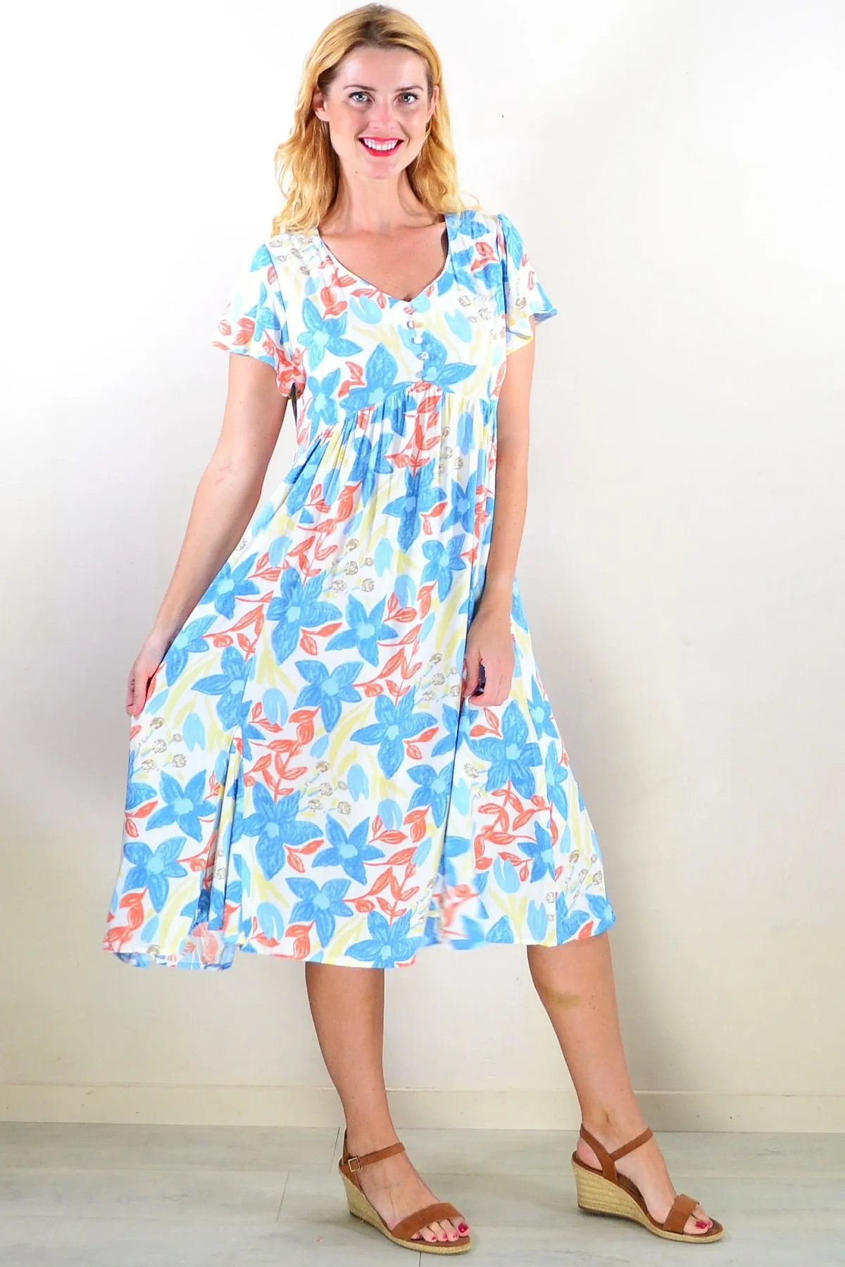 Soft Garden Floral Tunic Dress