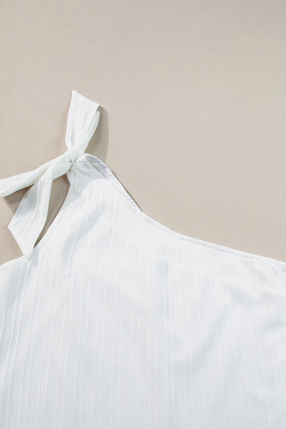 Solid Color Asymmetrical Knot Textured Sleeveless Shirt | Effortlessly Chic & Oh-So Sexy 😏🔥