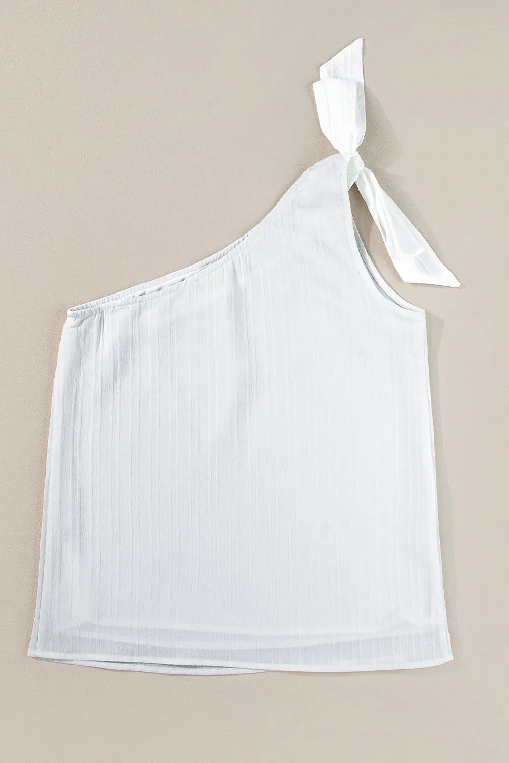 Solid Color Asymmetrical Knot Textured Sleeveless Shirt | Effortlessly Chic & Oh-So Sexy 😏🔥