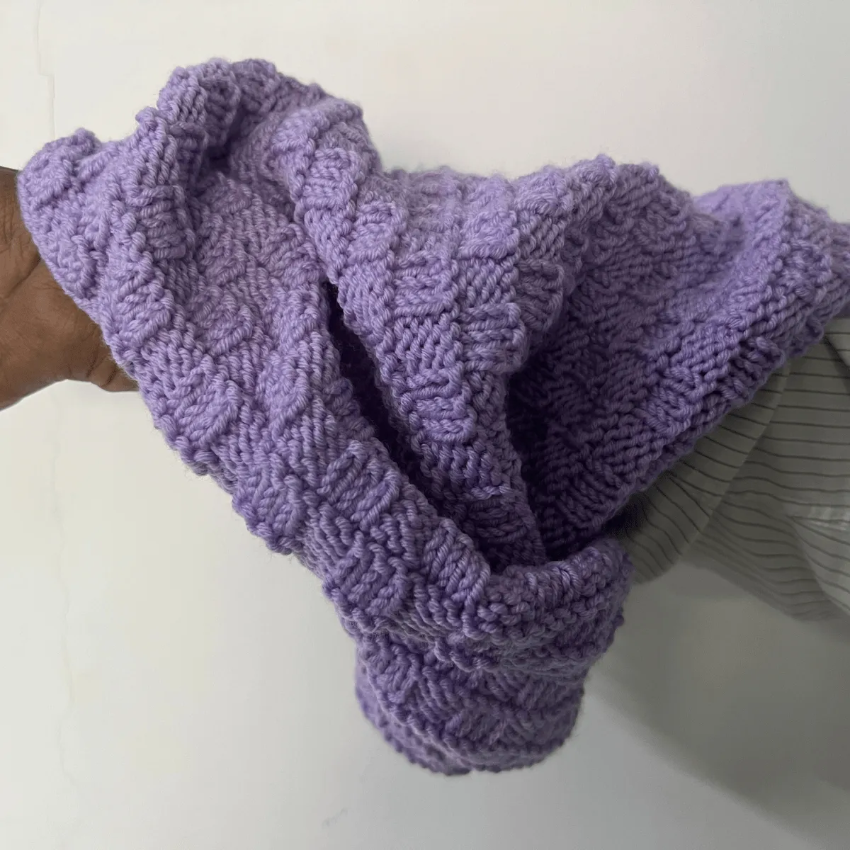 Trendy Merino Wool Balaclava with Twist and Patterned Design