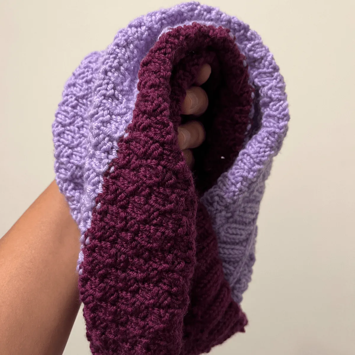 Trendy Merino Wool Balaclava with Twist and Patterned Design