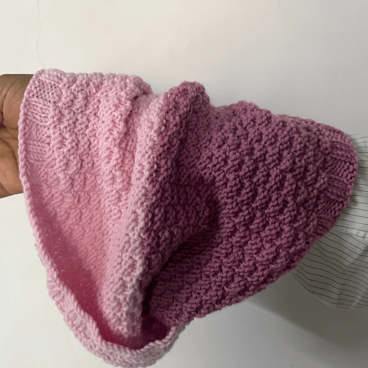 Trendy Merino Wool Balaclava with Twist and Patterned Design
