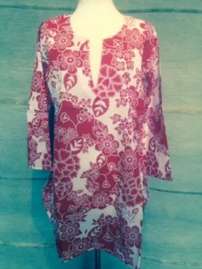 Tunic Fuchsia Flowers