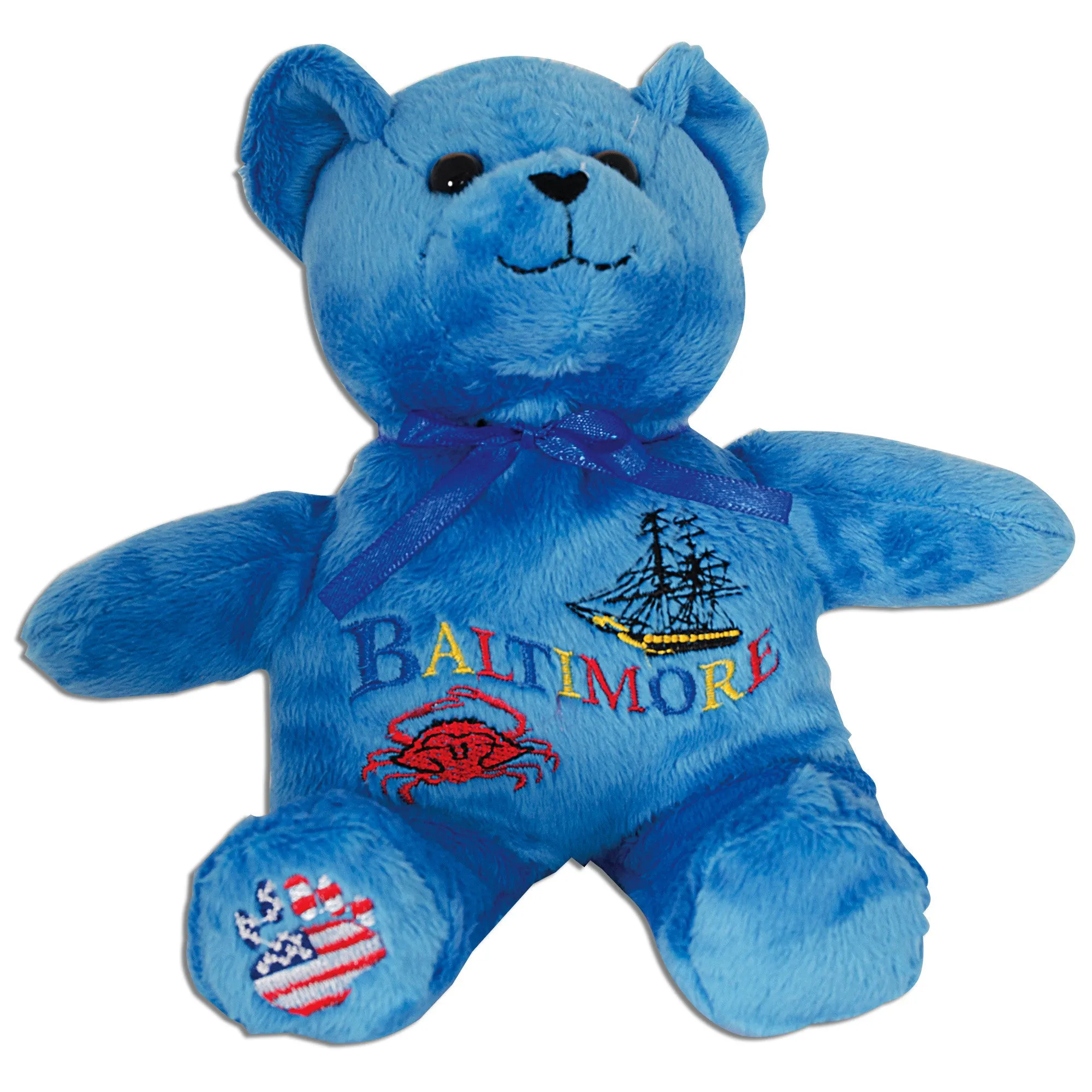 TYBM9 Plush Bear Beanie Baltimore Symbols BLUE