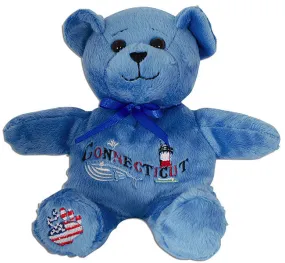 TYCT3 Plush Bear Beanie Connecticut Symbols BLUE