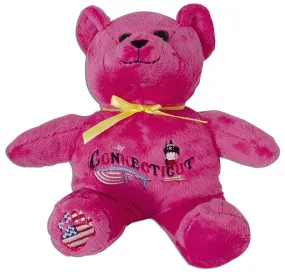TYCT4 Plush Bear Beanie Connecticut Symbols PINK