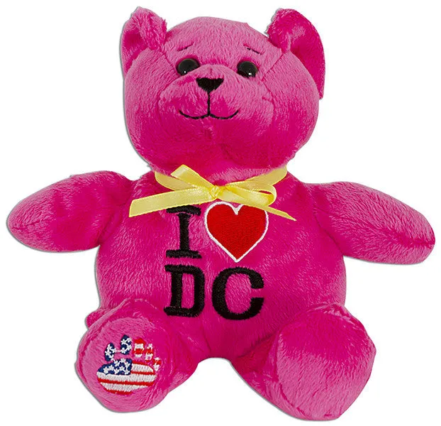 TYDC12 Plush Bear Beanie Washington DC Symbols PINK