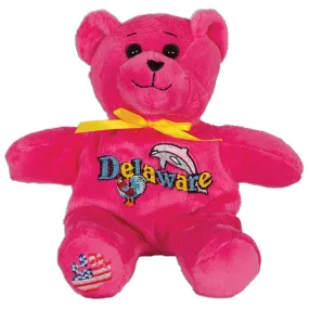 TYDE5 Plush Bear Beanie Delaware Symbols PINK