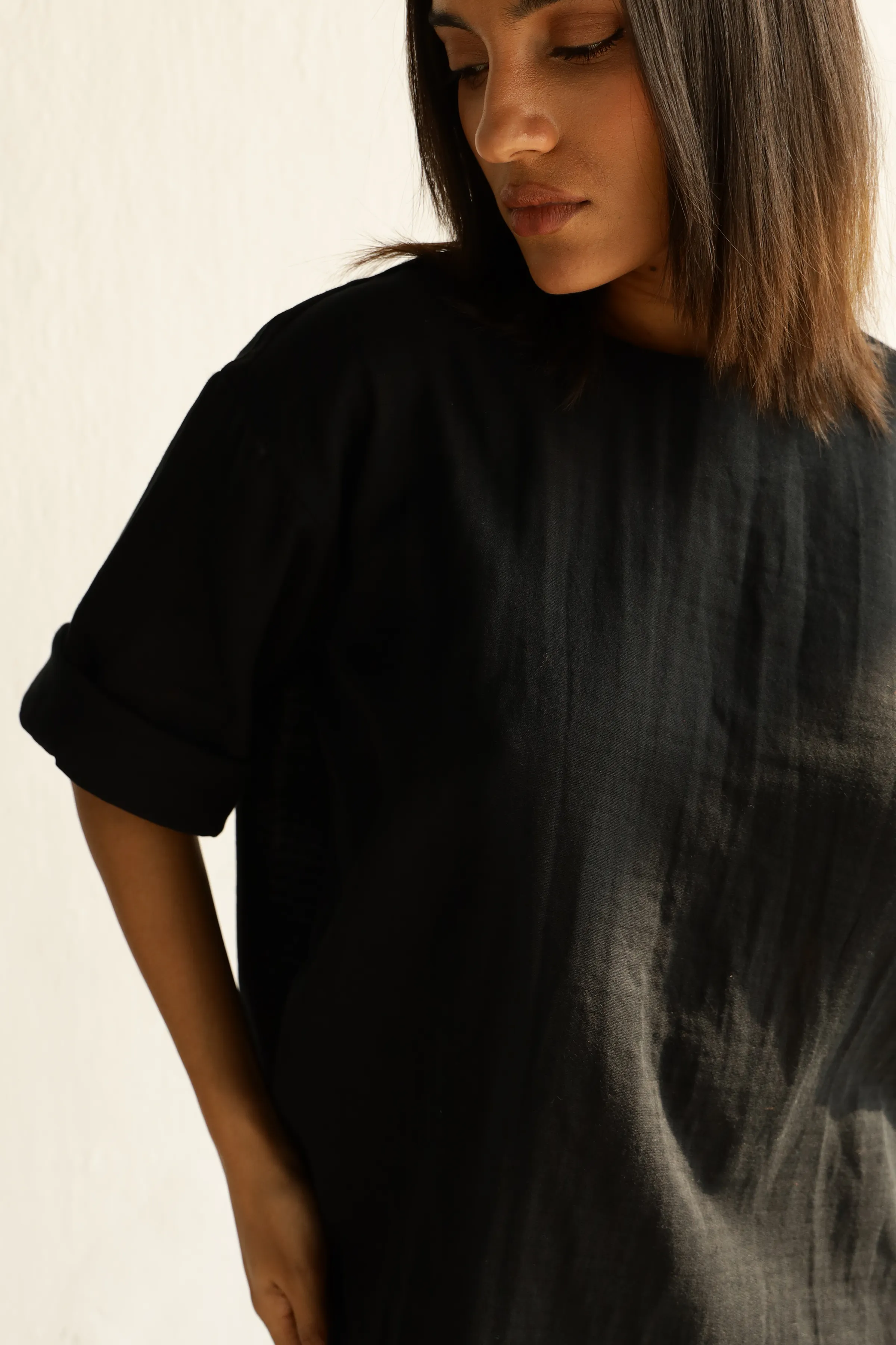 Zoe Tunic Set : Ivory Black